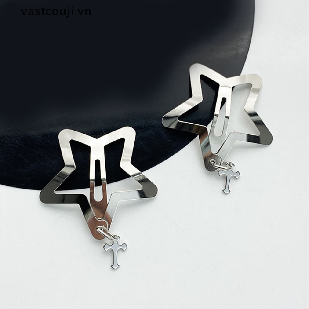 Kẹp Tóc Hình Ngôi Sao Năm Cánh Phong Cách Harajuku Vintage Ngọt Ngào Dễ Thương Cho Nữ VASTJI Y2k