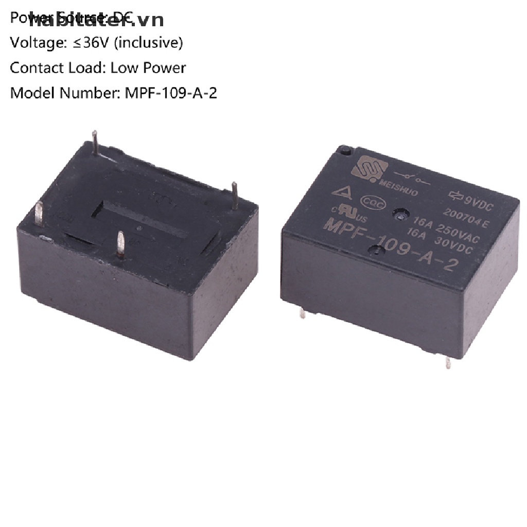 TATER 9V Relay MPF-109-A-2 9VDC 16A 4PINS Electric Kettle Relay 9VDC 16A 4 Pins VN