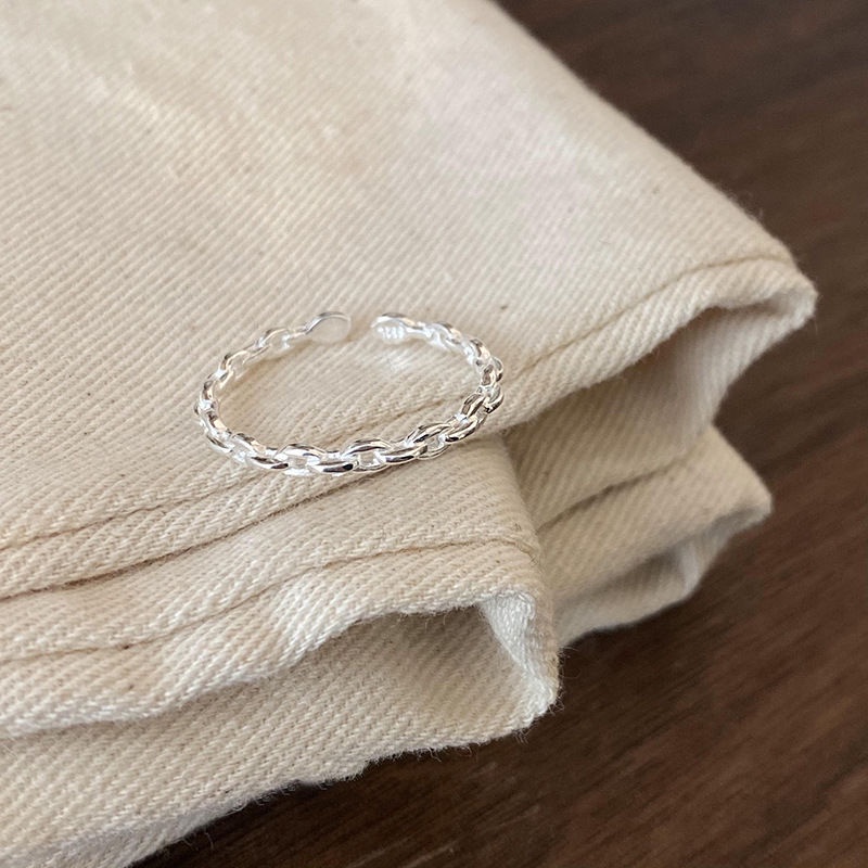 Nhẫn Bạc 925 Mỏng Bằng Bạc sterling Thiết Kế niche Phong Cách Tối Giản Thời Trang Mới 2023 Dành Cho Bạn Nữ