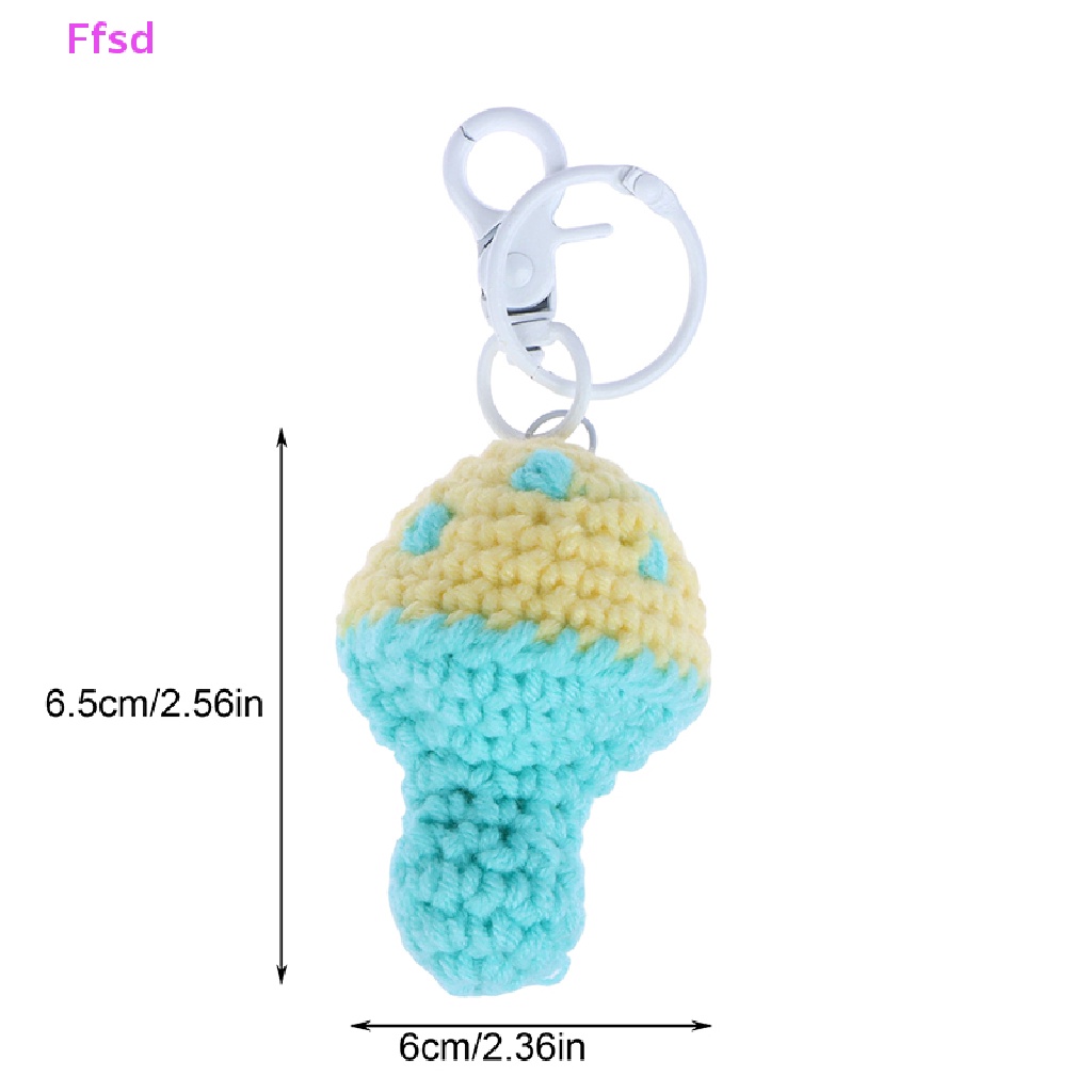 1 Móc Khóa Hình Cây Nấm Đan Len Dễ Thương Thời Trang