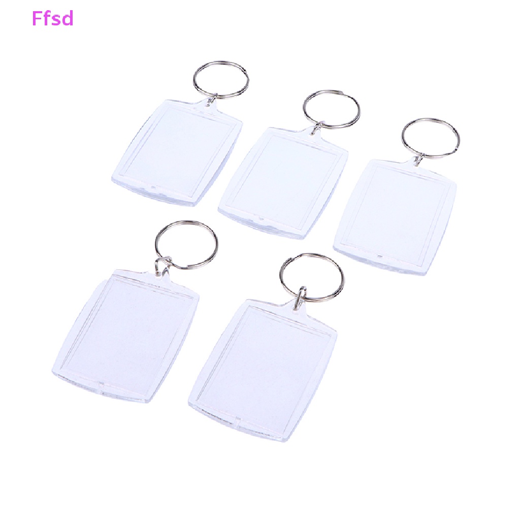 Set 100 Móc Khóa Khung Ảnh Bằng Acrylic Trong Suốt Hình Chữ Nhật DIY