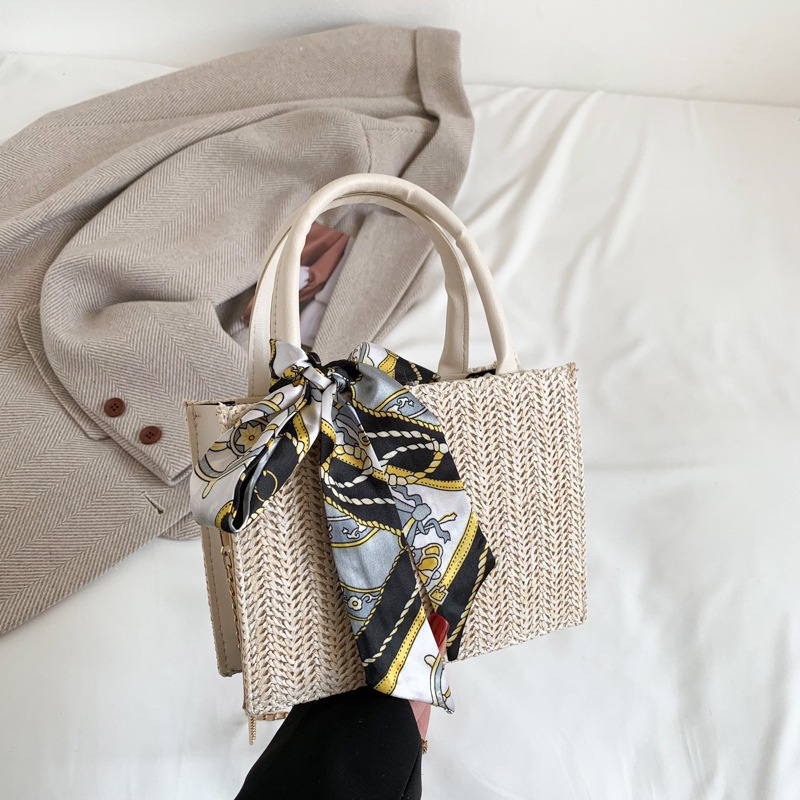 Túi Xách Đeo Vai Mini Vải Lụa Dệt Phối Khăn Quàng Cổ Thời Trang Mùa Xuân 2023