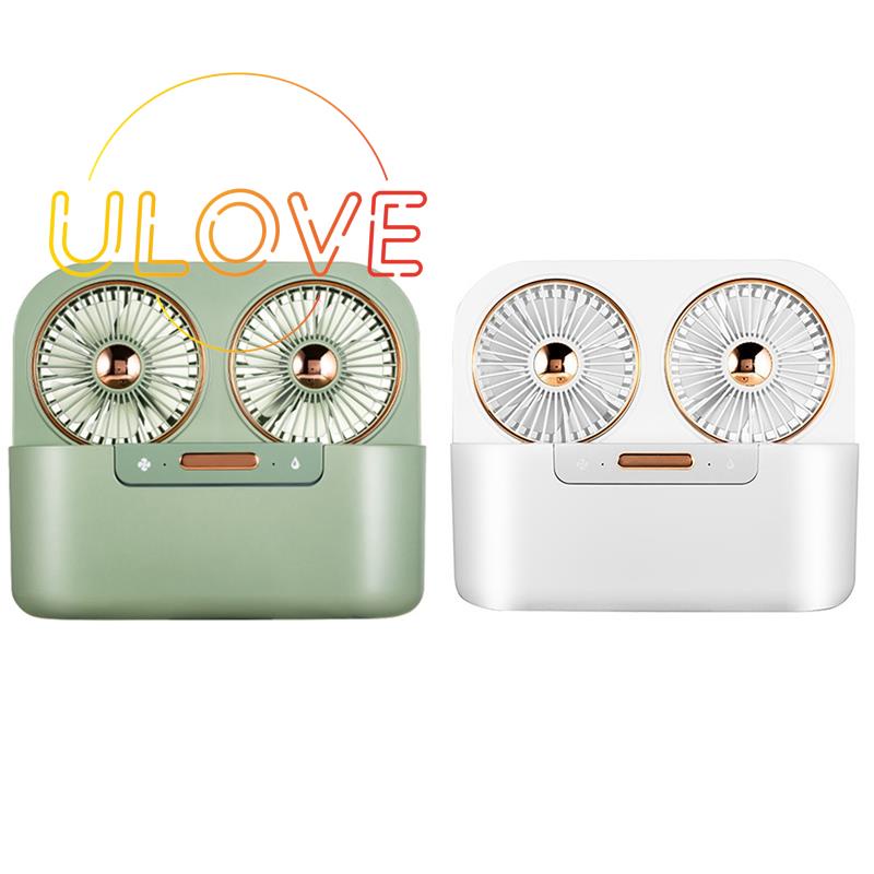 Quạt Phun Sương Làm Mát Hai Cánh Sạc USB Dùng Cho Văn Phòng