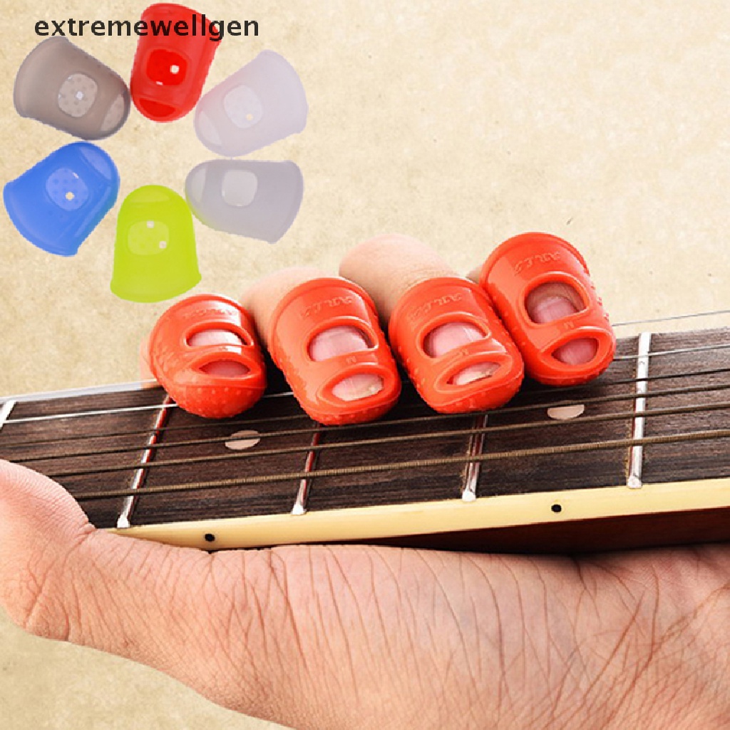 Bộ 5 Miếng Silicone Bọc Ngón Tay Chống Đau Khi Chơi Guitar