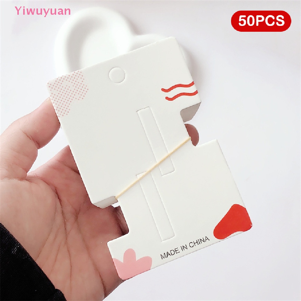 Bộ 50 Thẻ Giấy Trưng Bày Kẹp Tóc 2 Lỗ DIY