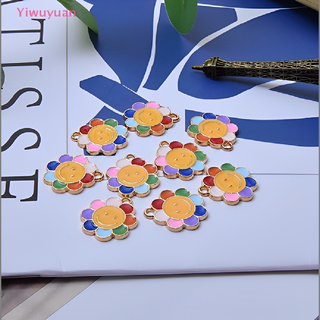 Bộ 10 Bông Hoa Mặt Trời Tráng Men Phụ Kiện Làm Trang Sức Diy Mới