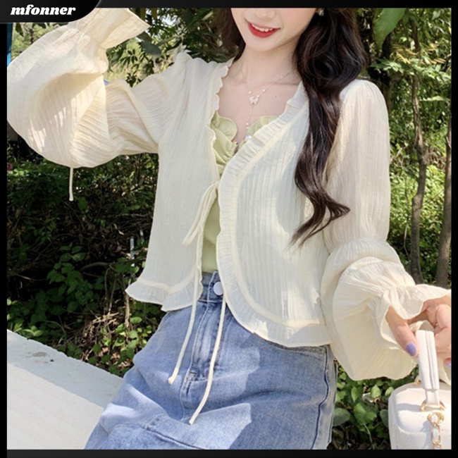 Áo Khoác Chống Nắng Mỏng Tay Dài Màu Sắc Đơn Giản Thoáng Khí Thời Trang Mùa Hè Cho Nữ