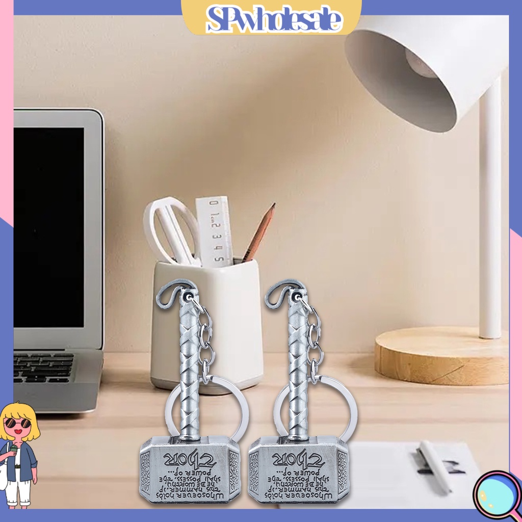 <SPwholesale> Móc Chìa Khóa Hình Búa Hoạt Hình Thật Đa Năng Không Phai Màu Trang Trí Di Động Cho Nam Và Nữ