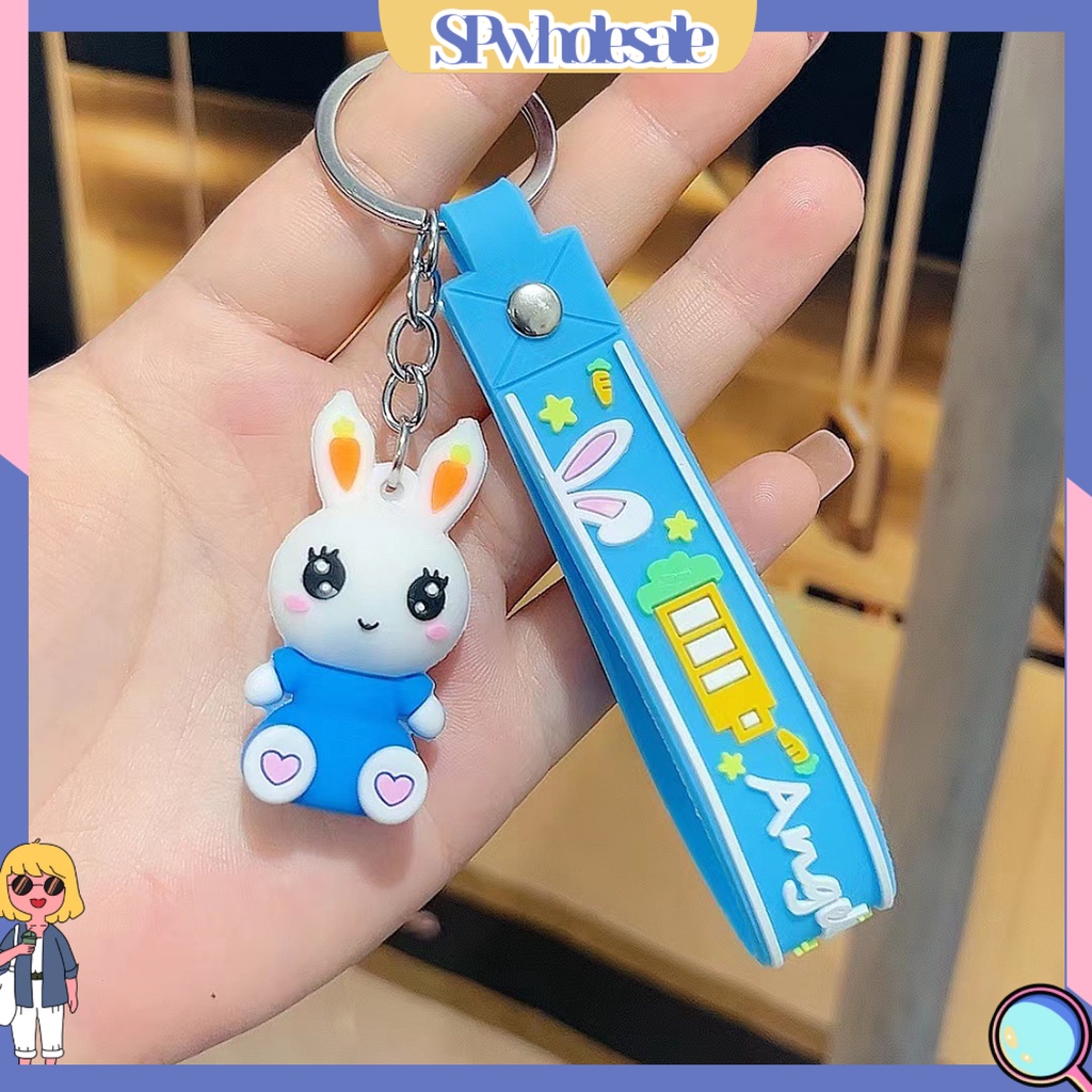 <SPwholesale> Móc Khóa Búp Bê Thỏ Hoạt Hình Ba Chiều Màu Sắc Sống Động Trang Trí Ba Chiều