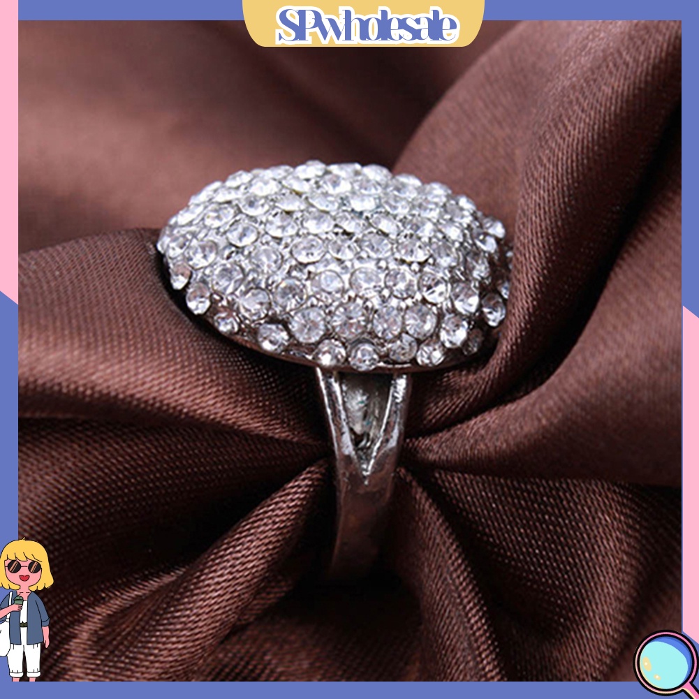 <SPwholesale> Nhẫn Cưới Đính Đá Sang Trọng Size 6-10