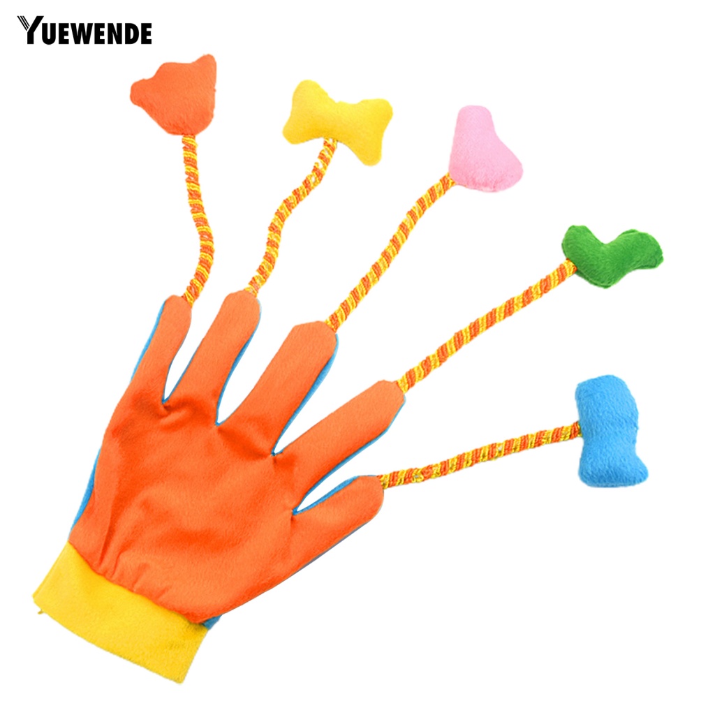 Găng Tay Bông Tua Rua Năm Ngón Chống Mài Mòn Đồ Chơi Cho Mèo