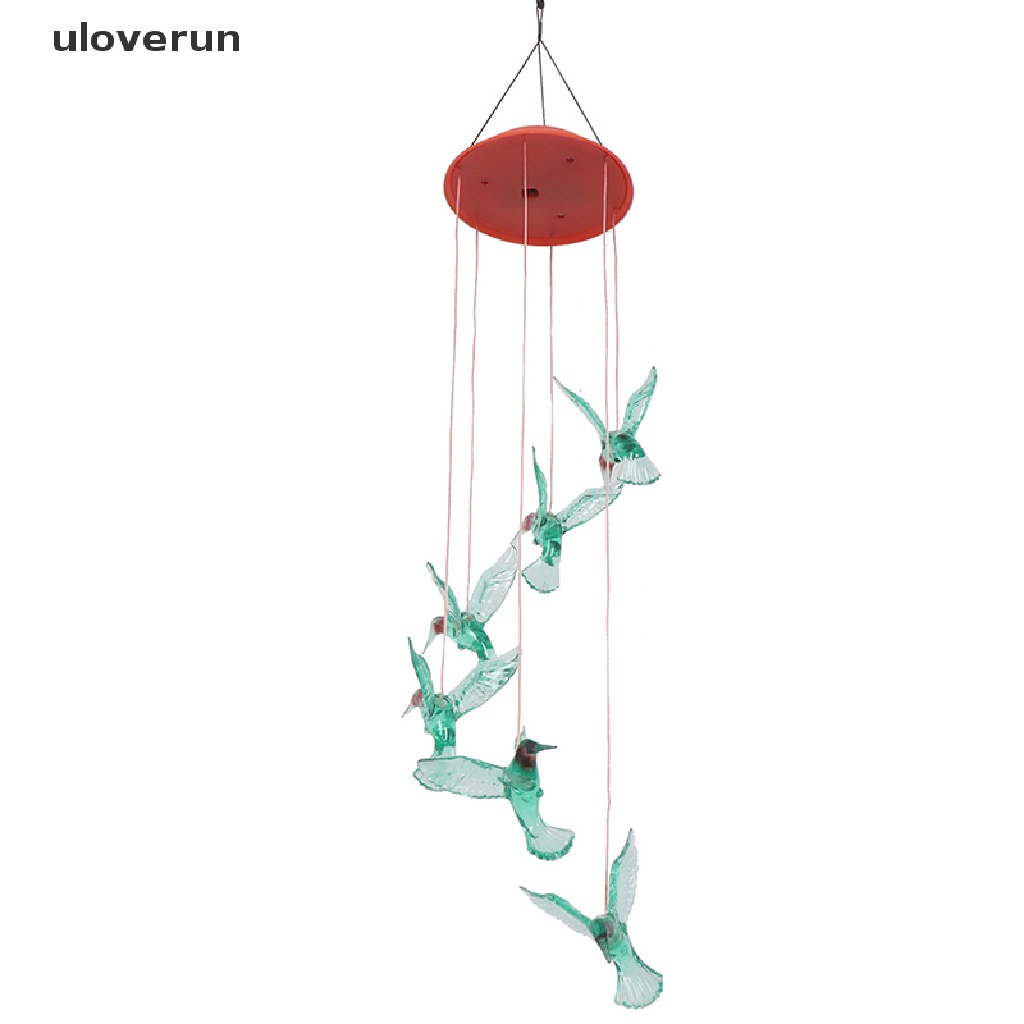 Uloverun Chuông Gió Hình Chim Ruồi Có Đèn led 7 Màu Sắc Sử Dụng Năng Lượng Mặt Trời Vn