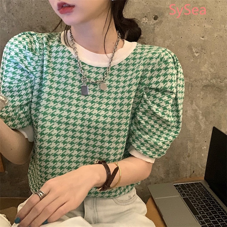 Áo Dệt Kim Cổ Tròn Dáng Rộng Thời Trang Mùa Hè Cho Nữ