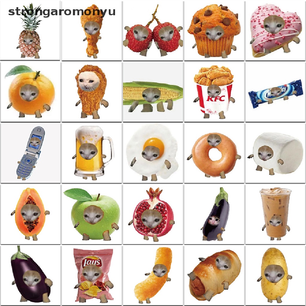 Bộ 69 Miếng Dán Hình Mèo Vui Nhộn Dùng Trang Trí Vali Laptop Ipad Điện Thoại