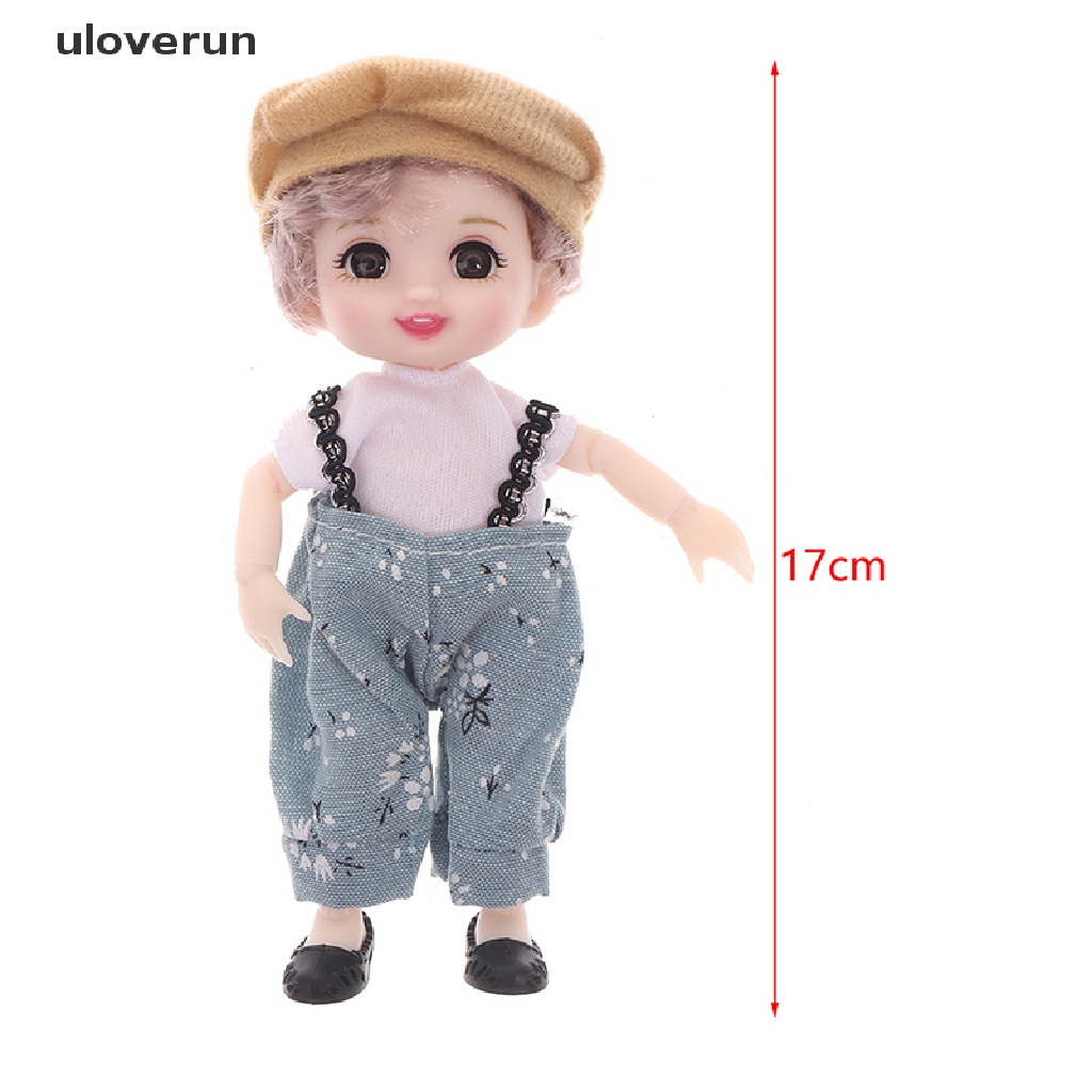 Búp Bê Bé Gái Mắt To 3D Có Khớp Cử Động 17Cm DIY 13Cm