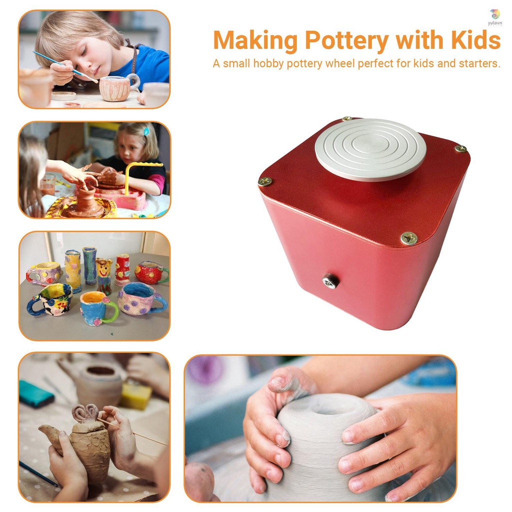 Máy Điêu Khắc Đất Sét Điện Tử 6cm Có Bánh Xe Xoay Tốc Độ Và Đồng Hồ Cho Người Lớn Và Trẻ Em