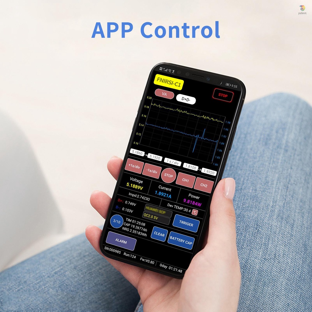 Thiết Bị Kiểm Tra Điện Áp USB Type C Màn Hình TFT Màu Kỹ Thuật Số 1.3 Inch 0-6.5A 4-24V