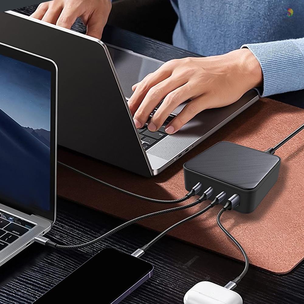 Bộ Sạc Nhanh 4 Cổng USB C 140W PD Gắn Tường Tiện Dụng