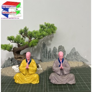 Tượng tu sĩ ngồi thiền, tăng nhân ngồi thiền, nhà sư ngồi thiền. trang trí tiểu cảnh, non bộ bể cá, bon sai, ghép lũa..