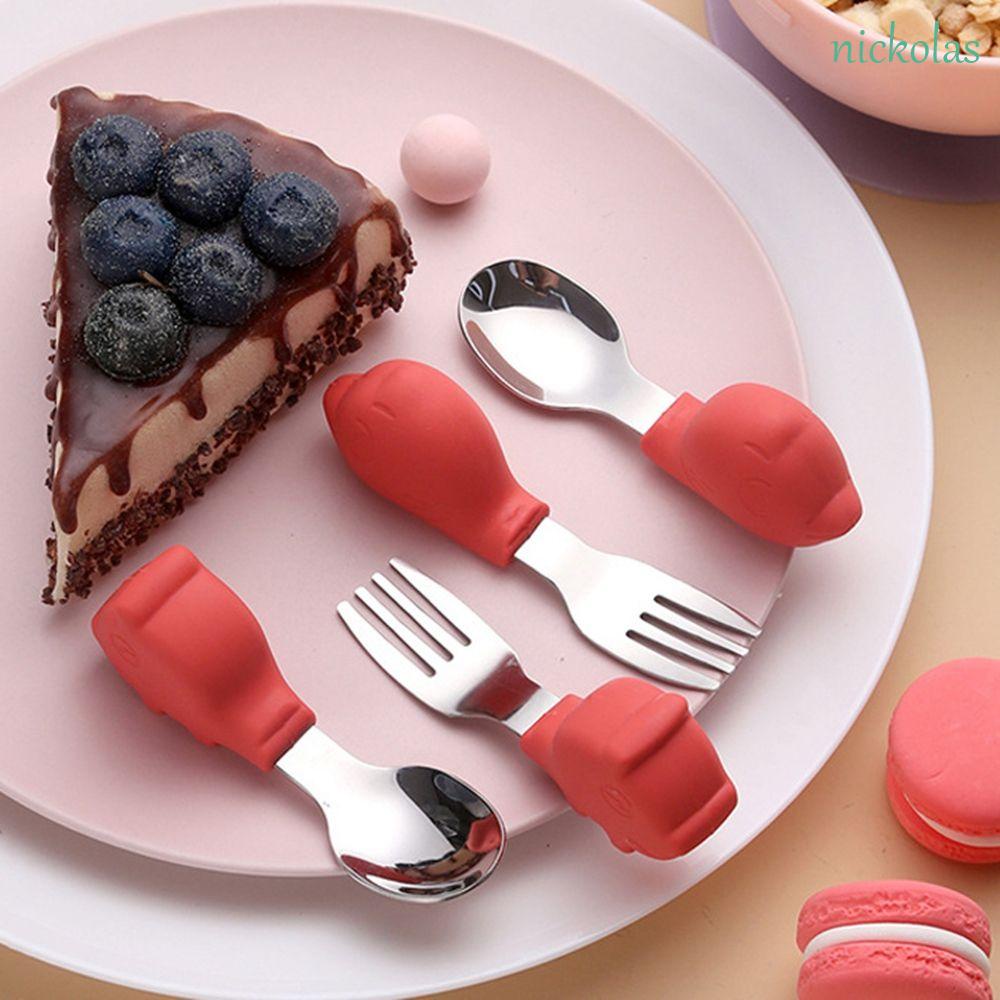 Bộ Muỗng Nĩa Tập Ăn Họa Tiết Hoạt Hình Dễ Thương Cho Bé