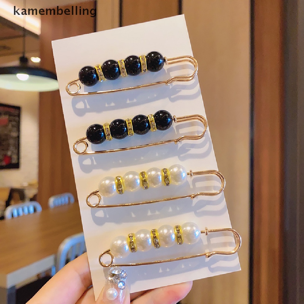 Set 4 / 6 Ghim Cài Thắt Lưng Quần Áo Đính Đá Ngọc Trai