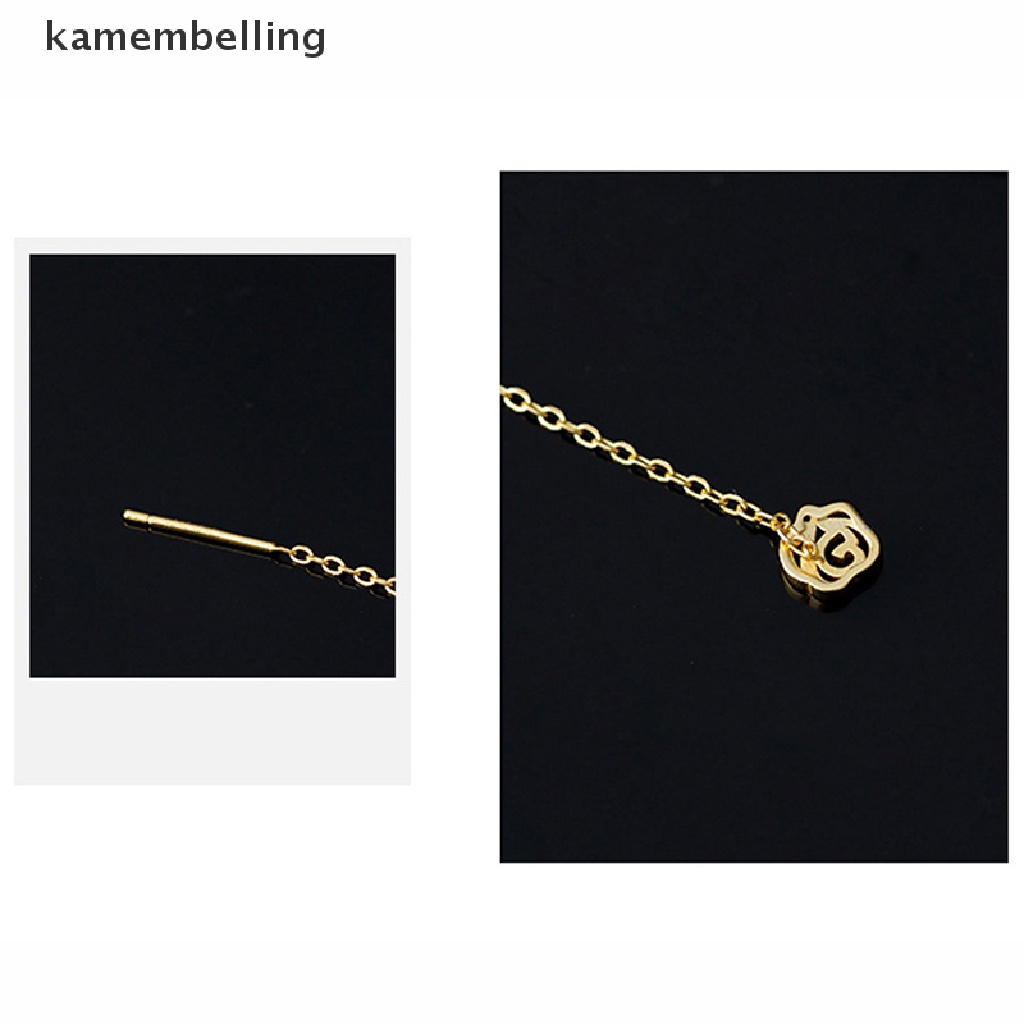 Đôi Khuyên Tai Tua Rua Ngắn Gắn Hoa Đơn Giản Thời Trang Cho Nữ