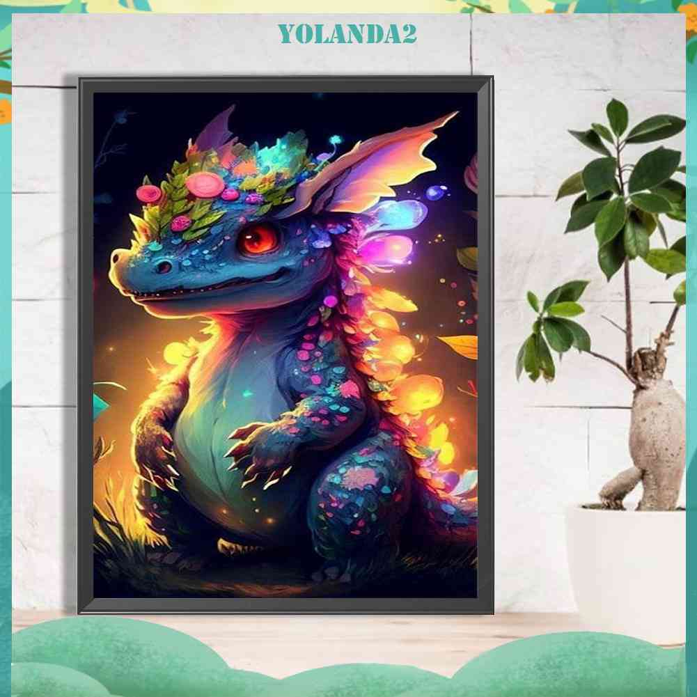 Tranh Đính Đá Kim Cương Toàn Bộ 5D DIY Hình Vẽ Khủng Long