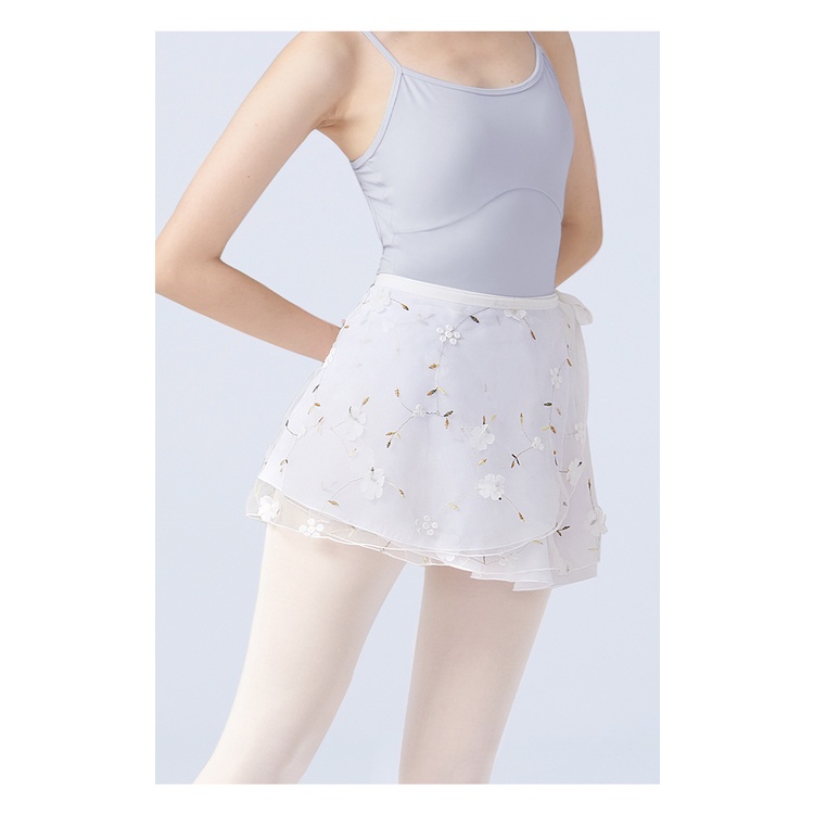 Chân Váy Lưới Dáng Ngắn Xòe Vải Gạc Thêu Trang Trí Thời Trang Mùa Hè Dành Cho Bạn Nữ Mặc Khi Nhảy Múa Ba Lê