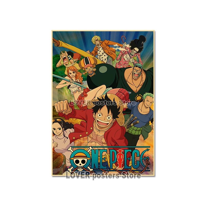 Tranh Giấy Kraft Treo Tường Họa Tiết Manga Cướp Biển Retro 42X30CM Trang Trí Phòng Ngủ / Nhà Cửa / Quán Bar
