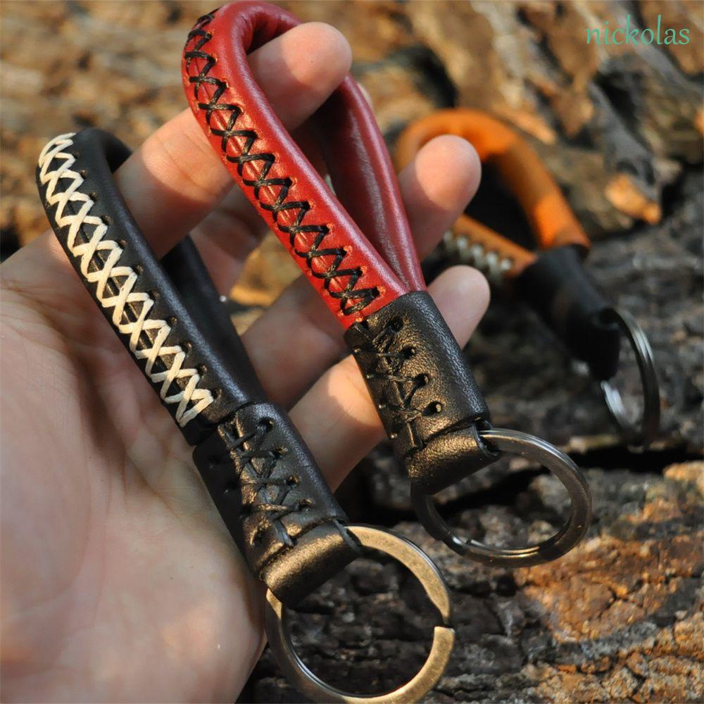 Móc Khóa Da Bò Thật Đơn Giản Dùng Để Trang Trí Túi Xách / Chìa Khóa