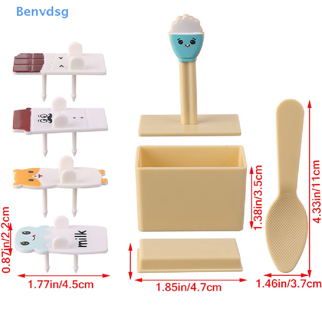 1 Set Khuôn Làm Sushi Chống Dính Hình Khối Nhỏ Kèm Muỗng Tiện Dụng DIY