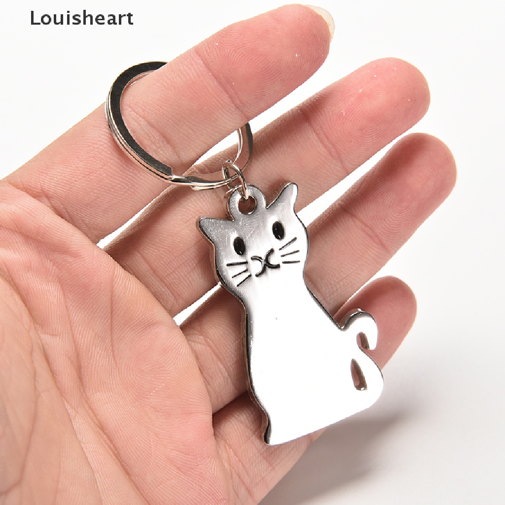 Móc Khóa Hình Mèo Louisheart Bằng Kim Loại Dễ Thương