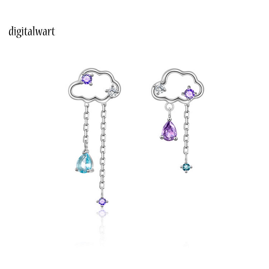 Kỹ Thuật Số| 1 Cặp Bông Tai Hình Đám Mây Lấp Lánh Bằng Hợp Kim Không Gây Dị Ứng Thời Trang Cho Nữ