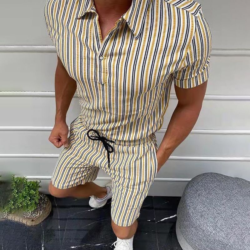 Bộ Áo Sơ Mi Ngắn Tay In Họa Tiết + Quần Xinh Xắn Dành Cho Nữ