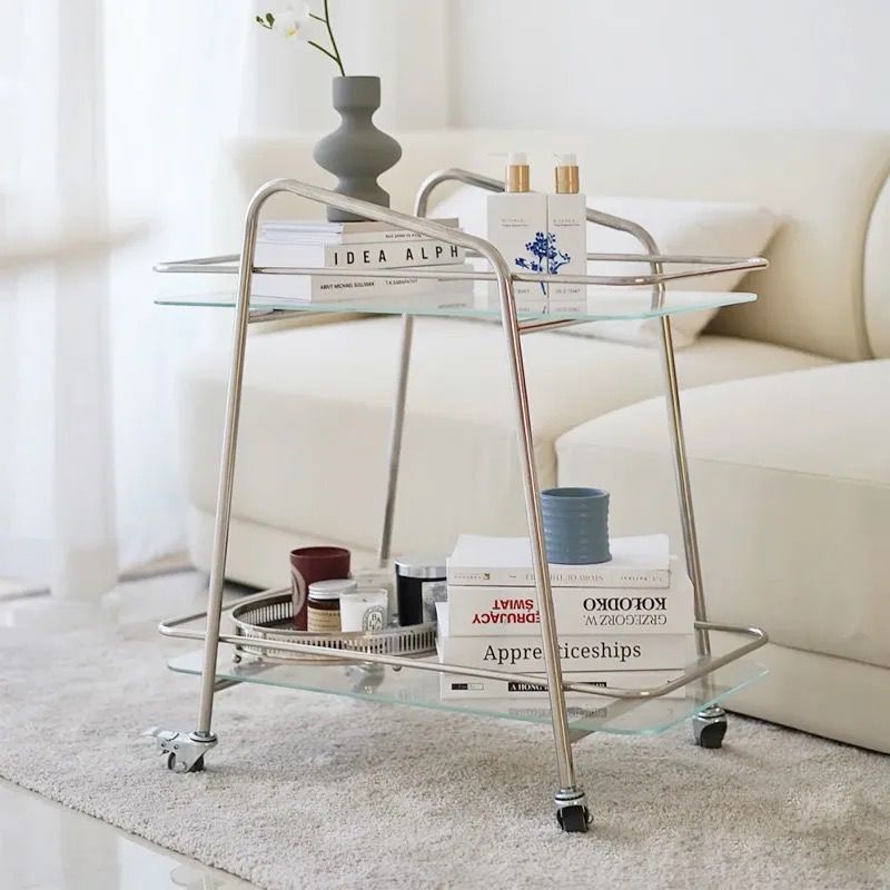 Hộ gia đình đơn giản Phòng khách Xe đẩy rượu Khách sạn Xe đẩy ăn uống bằng thép không gỉ