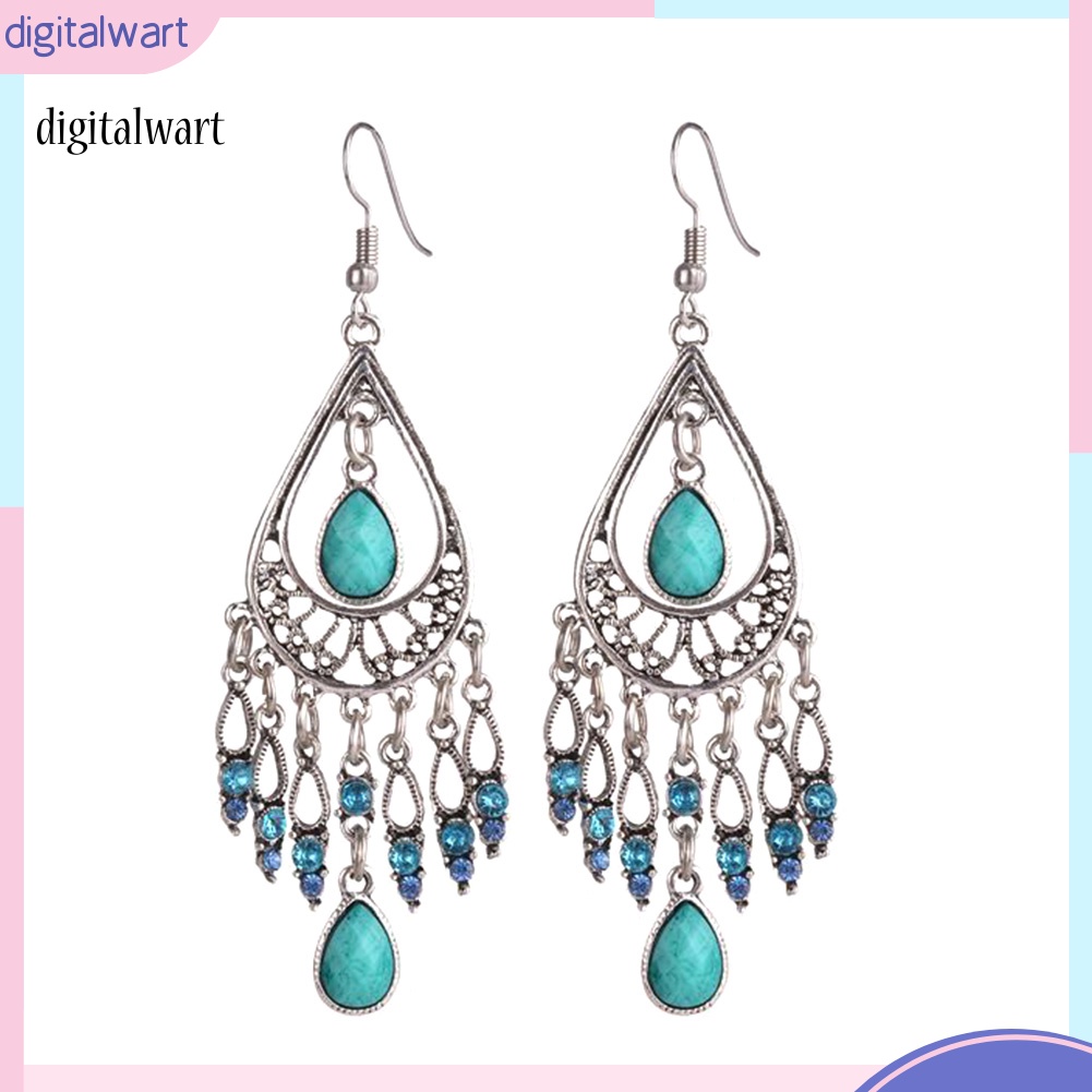 Kỹ Thuật Số| Bông Tai HợP Kim DạNg DàI Tua Rua ĐíNh Đá Xinh XắN