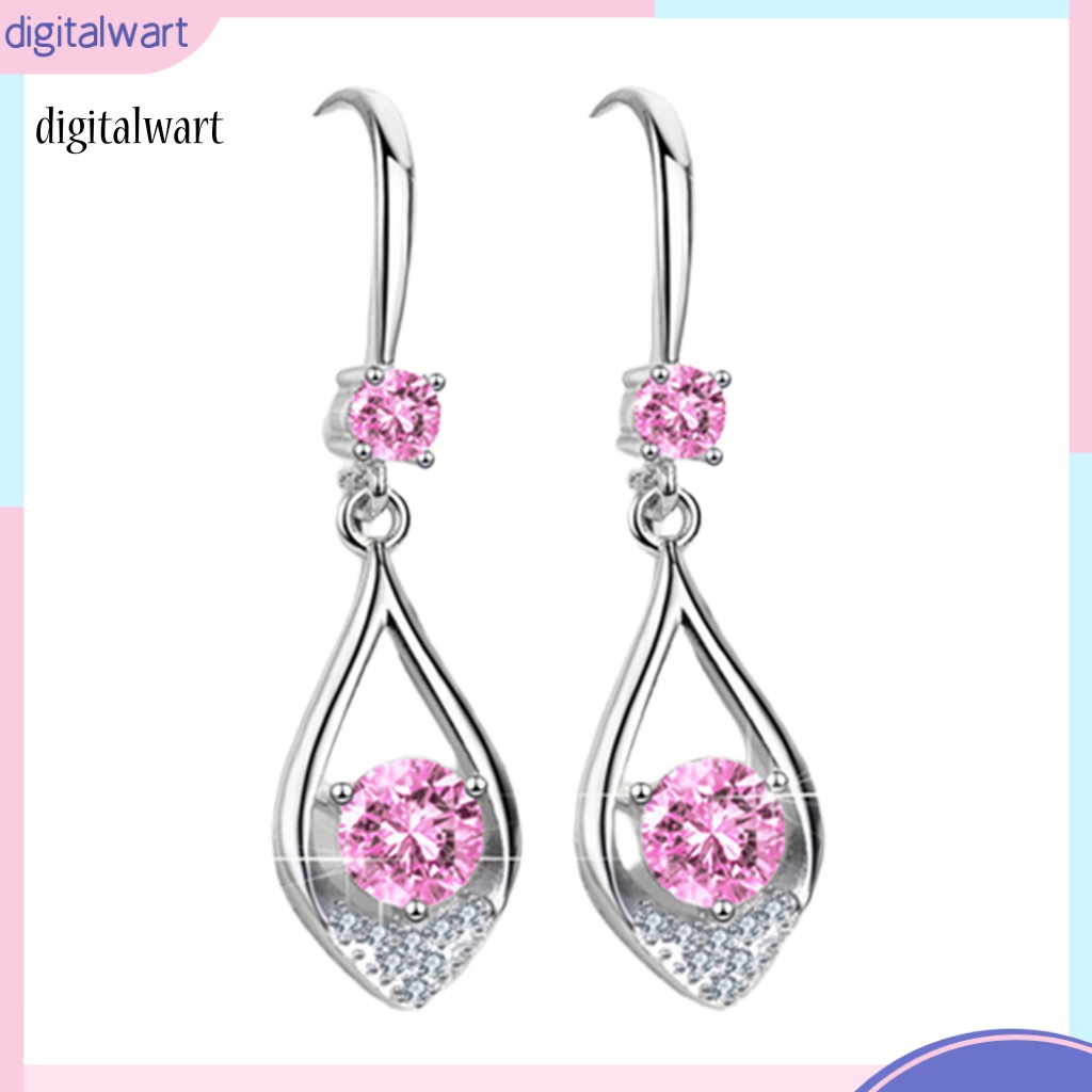 Kỹ Thuật Số| Bông Tai HợP Kim HìNh GiọT NướC ĐíNh Đá Dễ Thương