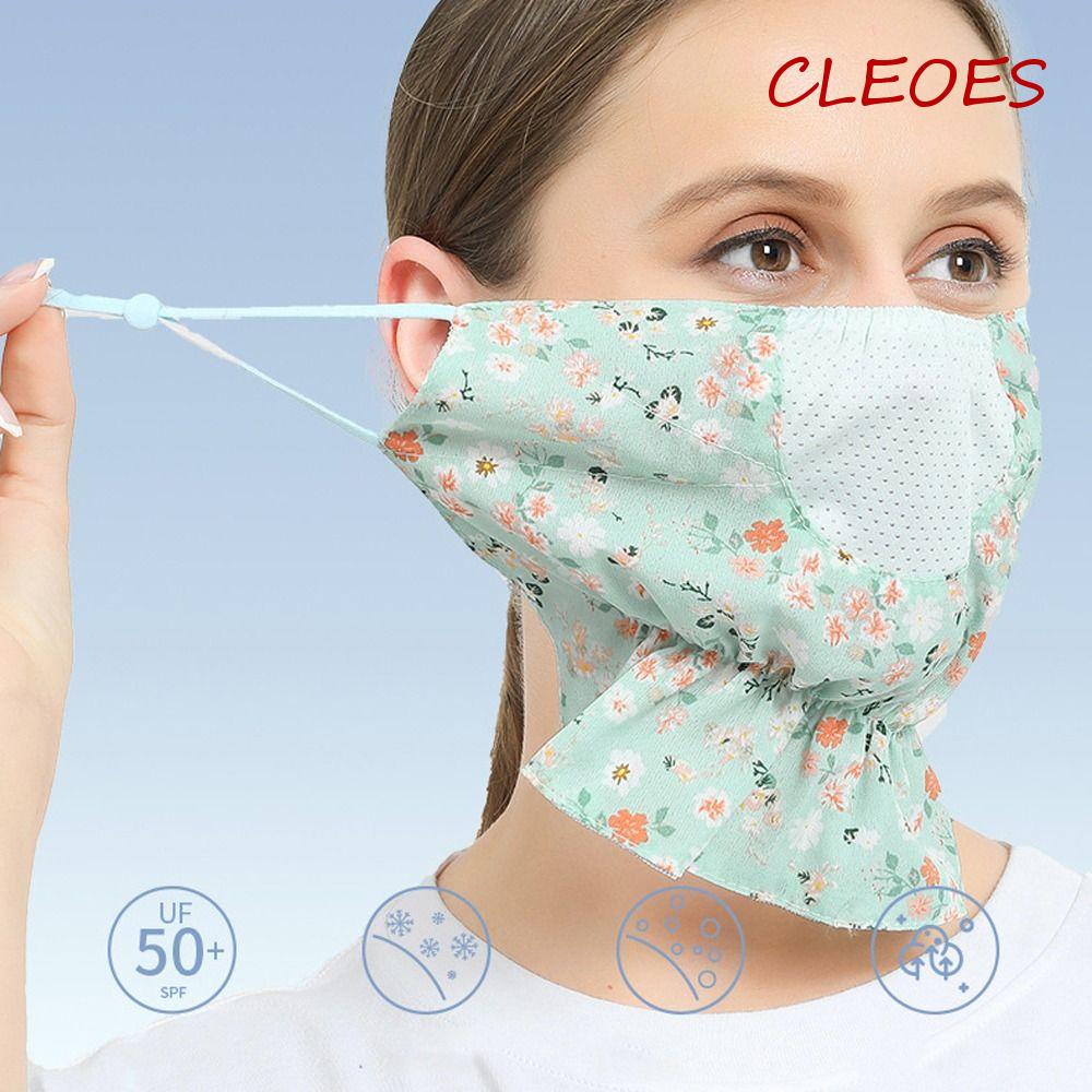 Khẩu Trang Chống Nắng Và Tia UV Họa Tiết Hoa Dạng Lưới Có Tấm Che Cổ Chống Gió Bảo Vệ Mặt Ngọt Ngào Cho Nữ
