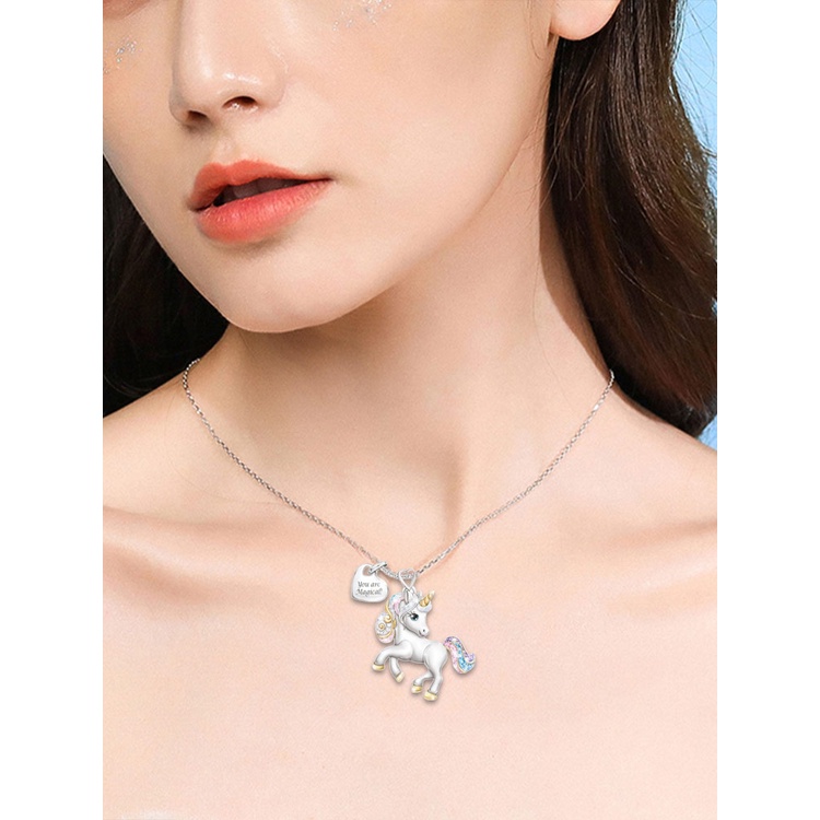 Vòng cổ Mạ Vàng Mặt Hình Kỳ Lân Đính Đá Zircon Thời Trang