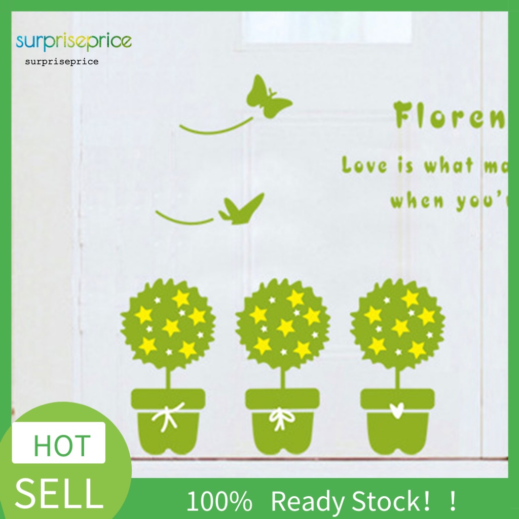 Sticker PVC Dán Tường Chống Thấm Nước Họa Tiết Cây Cối Trang Trí Phòng Khách