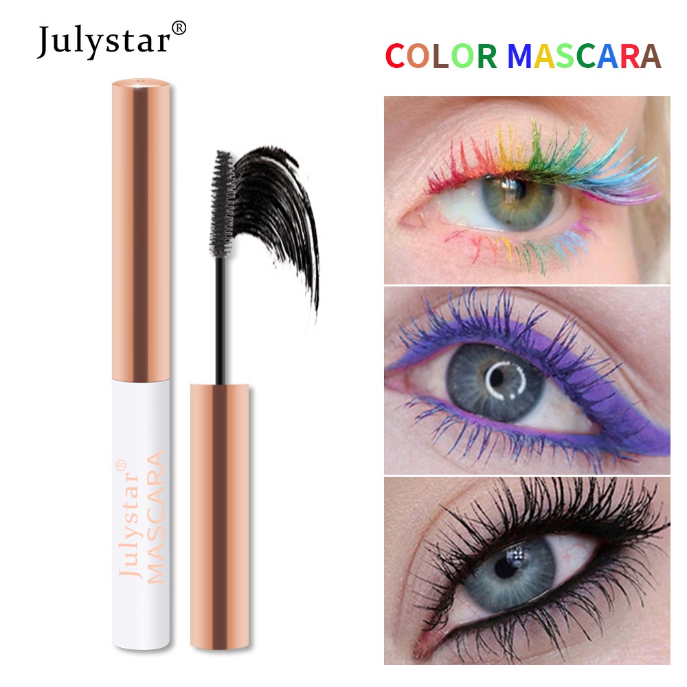 Mascara 8 Màu Sắc Tùy Chọn Chống Thấm Nước Nhanh Khô Trang Điểm Dài Cong Lông Mi Màu Xanh Dương Đỏ Tím Đen