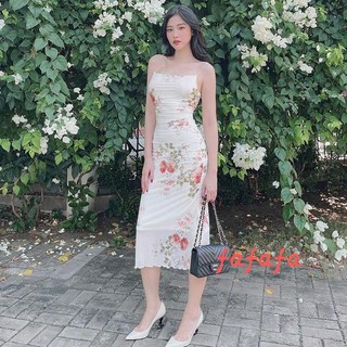 Đầm Body Nữ Không Tay Họa Tiết Hoa Thời Trang Quyến Rũ