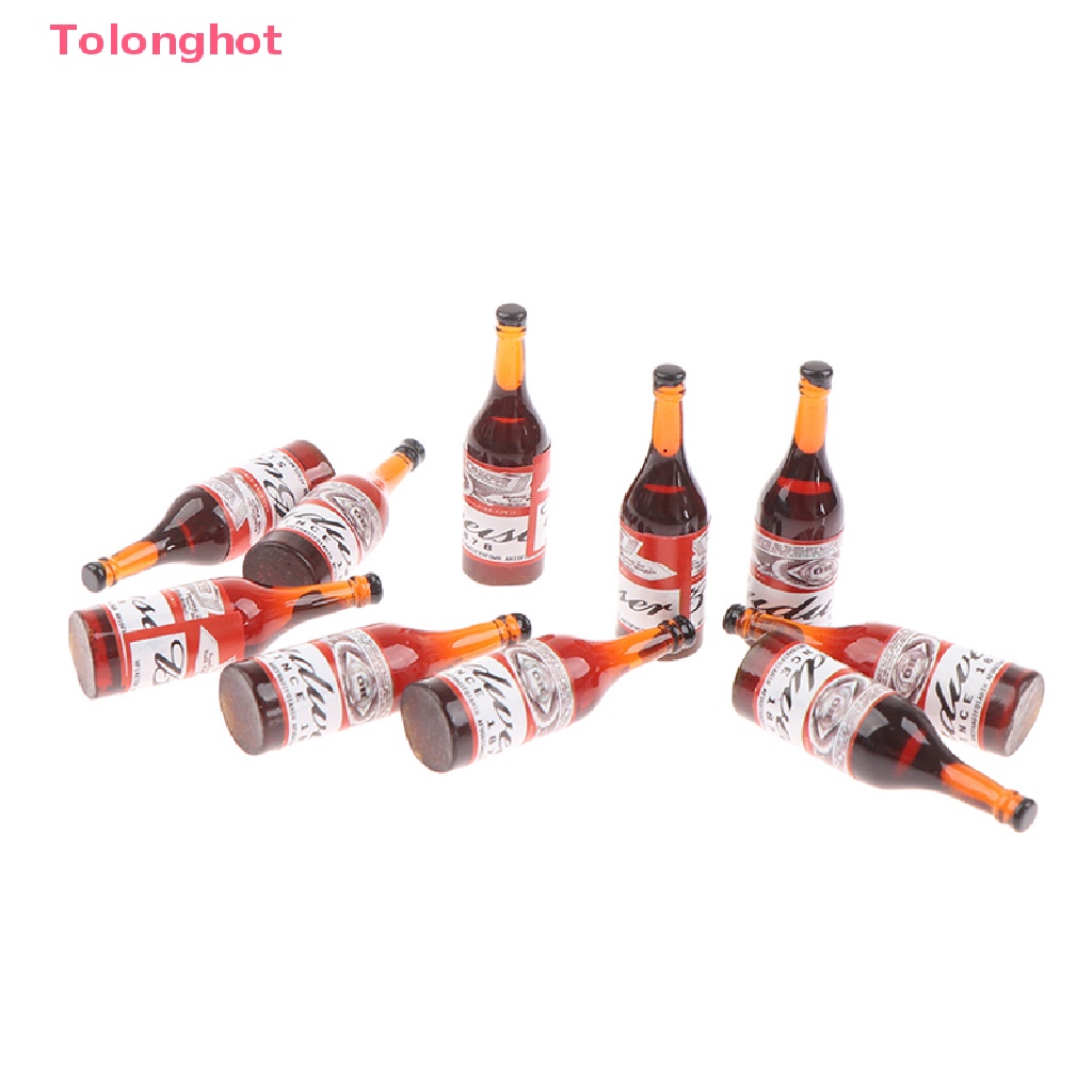 Set 10 Chai Rượu Mini Tỉ Lệ 1 / 12 Dùng Để Trang Trí Nhà Búp Bê