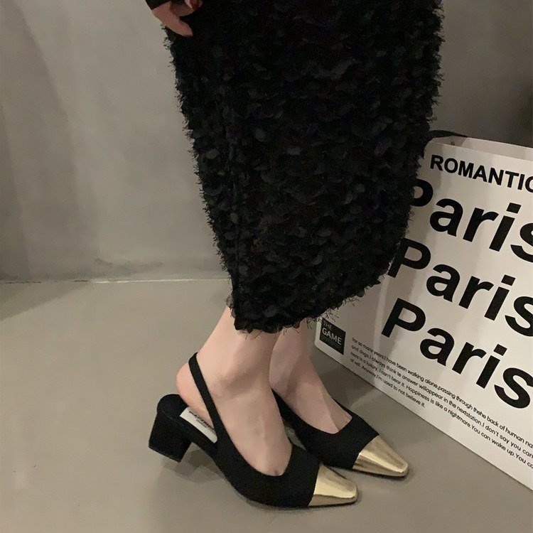 Giày Sandal Cao Gót Mũi Nhọn Bằng Da PU Thời Trang Dành Cho Nữ