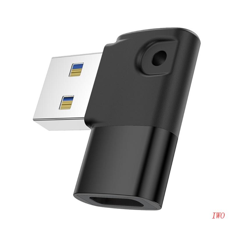 Đầu Chuyển Đổi IWO USB3.0 Sang Type-C 90 Độ°Bộ Chuyển Đổi USB C OTG Góc Phải Chuyên Dụng