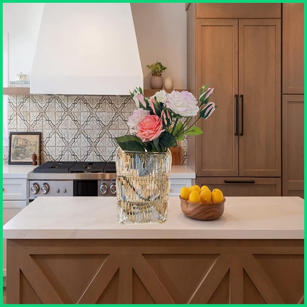 Kính Bình Hoa Thủy Tinh Trong Suốt 7.87 Inch Dùng Trang Trí Xinh Xắn