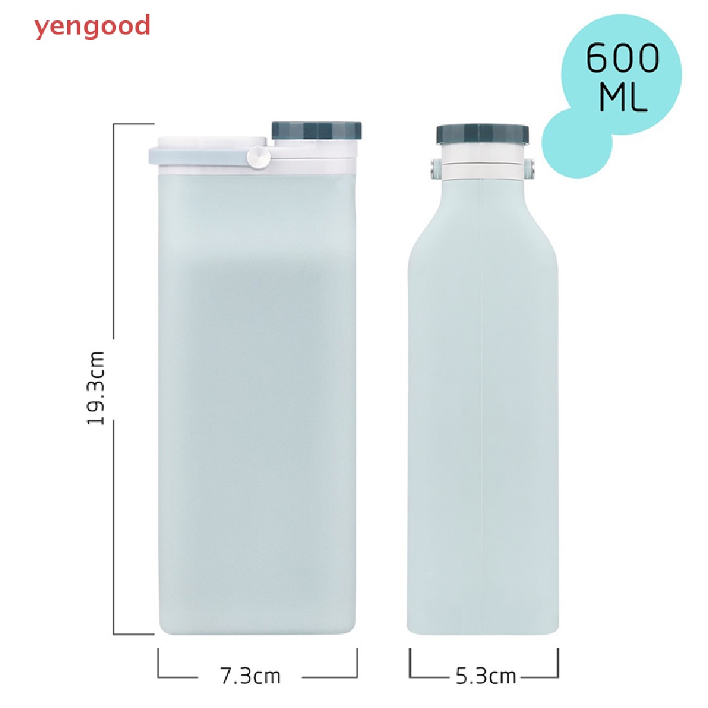 Bình Nước Silicone 600ml Có Thể Gấp Gọn Tiện Dụng Mang Theo Du Lịch