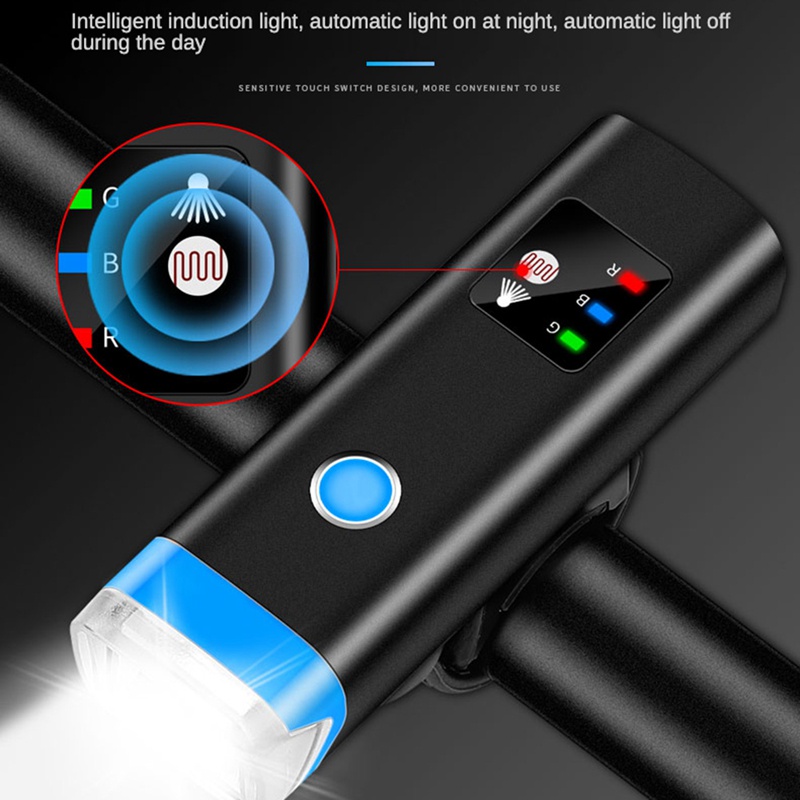 1 Đèn Pha Siêu Sáng 2400Mah Chống Thấm Nước Có Thể Sạc Lại Bằng Cổng USB Dành Cho Xe Đạp