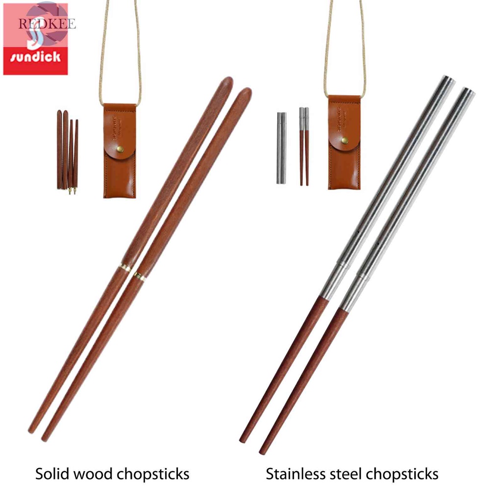 Đũa Gấp Bằng Thép Không Gỉ Với Túi Đựng