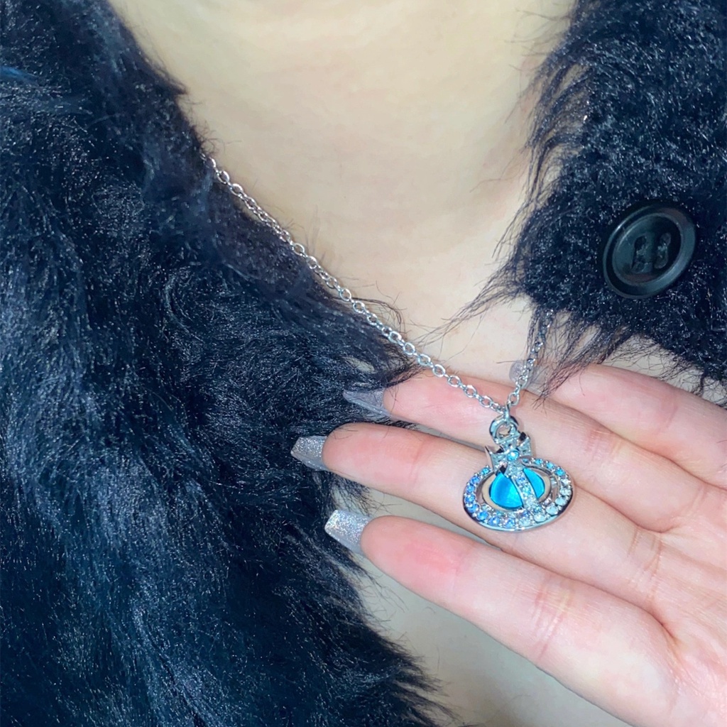 Vòng cổ Ba Chiều Đính Đá zircon Sang Trọng Phong Cách Hàn Quốc Cho Nữ